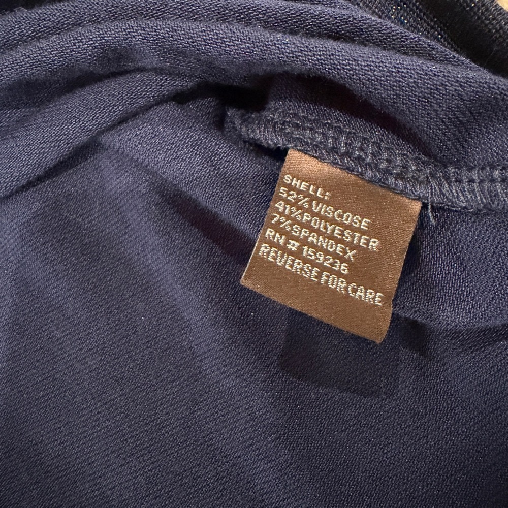 NEW J. McLaughlin Nora Top Navy Blue Shimmer Mock Neck Long Sleeve NWT Large - Picture 5 of 6